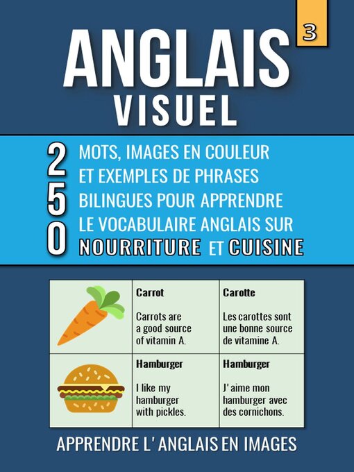 Title details for Anglais Visuel 3--Nourriture et Cuisine--250 images, 250 mots et des exemples de phrases--L'Anglais facile a lire by Mike Lang - Wait list